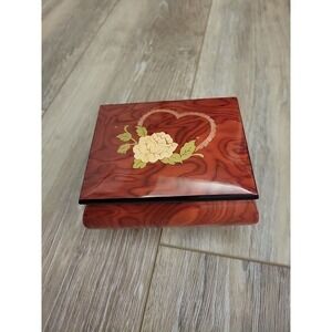 Vintage Sorrento San Francisco Music/Jewelry Box "Feelings" Heart Floral Design